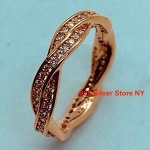 Authentic Pandora Ring Rose Ring Twist of Fate 180892CZ / Pandora Charms
